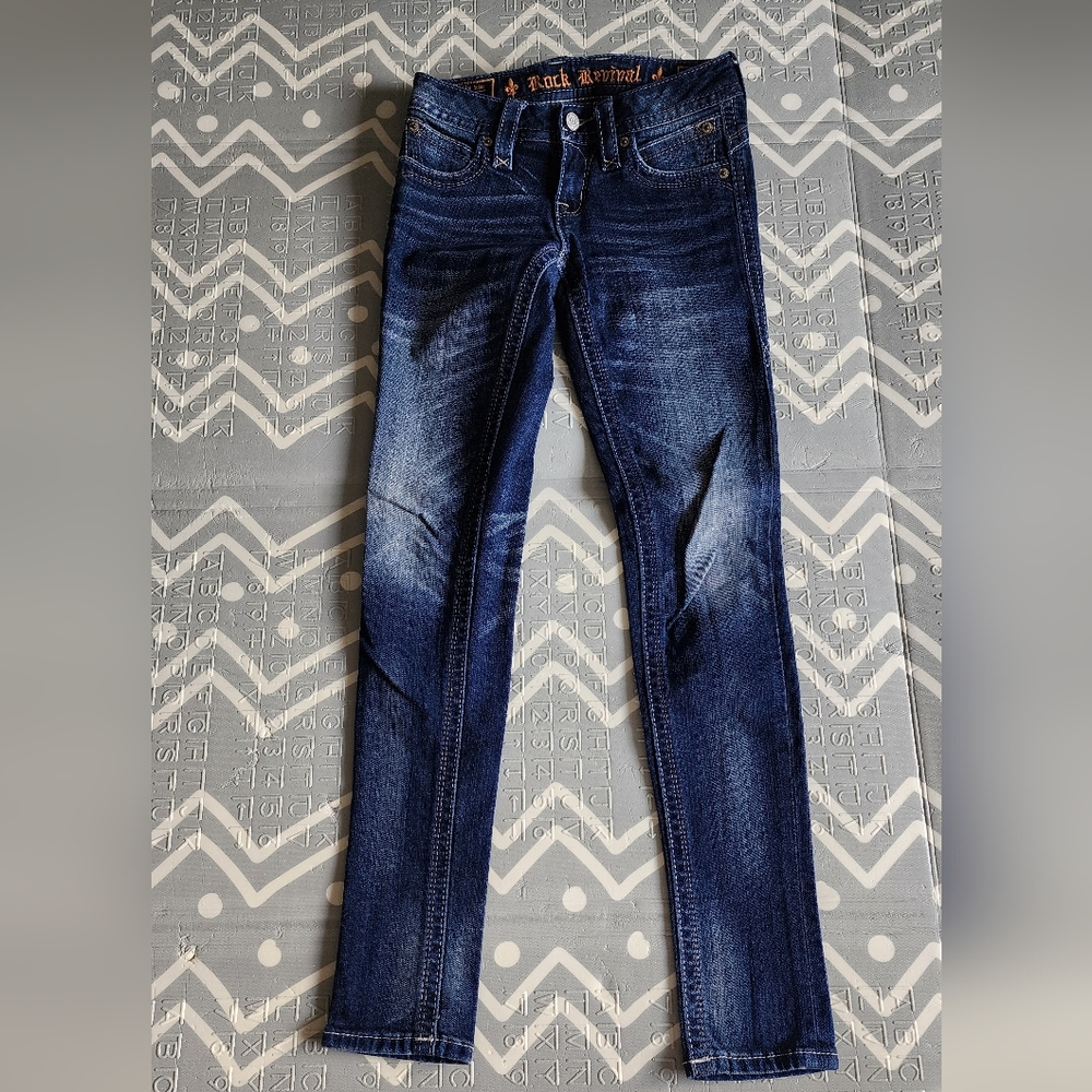 Rock Revival Women's Skinny Jeans - Dark Blue
